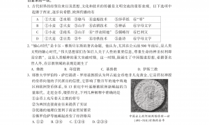 北京朝阳区2022年高三上学期期末历史试题及答案