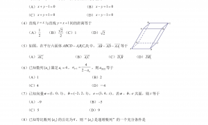 北京大兴区2022年高二上学期期末数学试题及答案